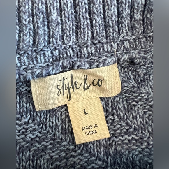 Style & Co Ribbed Button-Detail Tunic Sweater - Picture 4 of 5